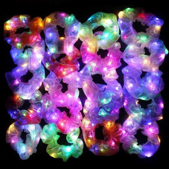 Accessories - LED Hair Scrunchies 20PCS Colorful Glitter Luminous Hair Bands for Parties